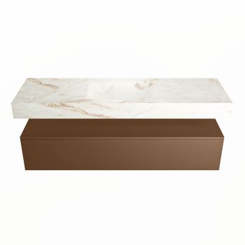 corian waschtisch set alan dlux 150 cm braun marmor frappe ADX150Rus1lM0fra