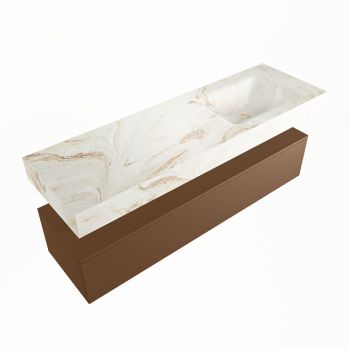corian waschtisch set alan dlux 150 cm braun marmor frappe ADX150Rus1lR0fra
