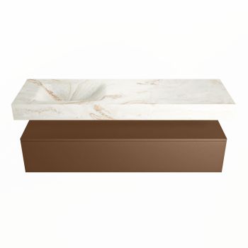 corian waschtisch set alan dlux 150 cm braun marmor frappe ADX150Rus1ll1fra