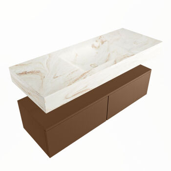 corian waschtisch set alan dlux 120 cm braun marmor frappe ADX120Rus2lM0fra
