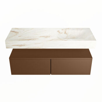 corian waschtisch set alan dlux 120 cm braun marmor frappe ADX120Rus2lR1fra