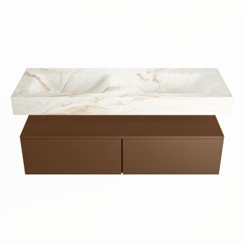 corian waschtisch set alan dlux 130 cm braun marmor frappe ADX130Rus2lD0fra