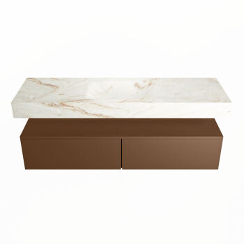corian waschtisch set alan dlux 150 cm braun marmor frappe ADX150Rus2lM0fra