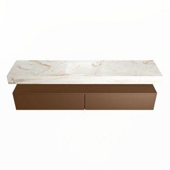 corian waschtisch set alan dlux 200 cm braun marmor frappe ADX200Rus2lM0fra
