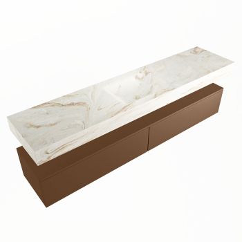 corian waschtisch set alan dlux 200 cm braun marmor frappe ADX200Rus2lM0fra
