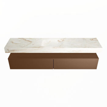 corian waschtisch set alan dlux 200 cm braun marmor frappe ADX200Rus2lM1fra