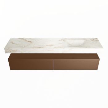corian waschtisch set alan dlux 200 cm braun marmor frappe ADX200Rus2lR1fra
