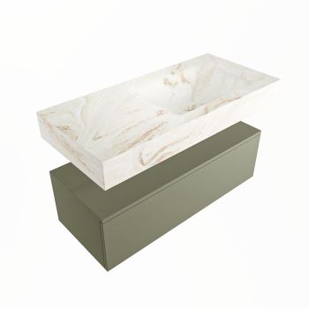 corian waschtisch set alan dlux 100 cm braun marmor frappe ADX100Arm1lR1fra