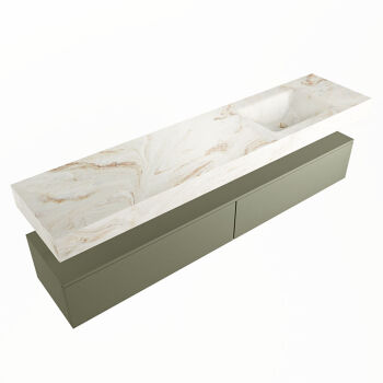 corian waschtisch set alan dlux 200 cm braun marmor frappe ADX200Arm2lR1fra