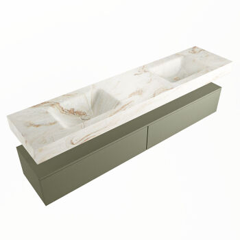 corian waschtisch set alan dlux 200 cm braun marmor frappe ADX200Arm2lD2fra