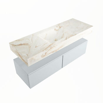 corian waschtisch set alan dlux 130 cm braun marmor frappe ADX130cla2lM0fra