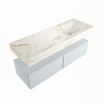 corian waschtisch set alan dlux 130 cm braun marmor frappe ADX130cla2lR1fra