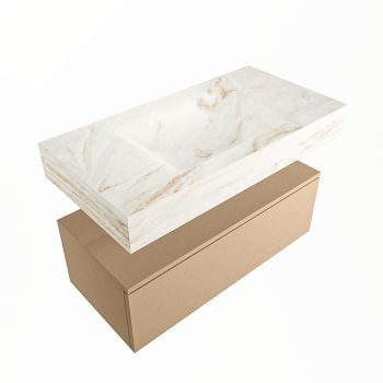 corian waschtisch set alan dlux 90 cm braun marmor frappe ADX90oro1lM0fra