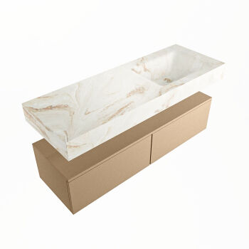 corian waschtisch set alan dlux 130 cm braun marmor frappe ADX130oro2lR1fra