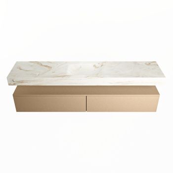 corian waschtisch set alan dlux 200 cm braun marmor frappe ADX200oro2lM0fra