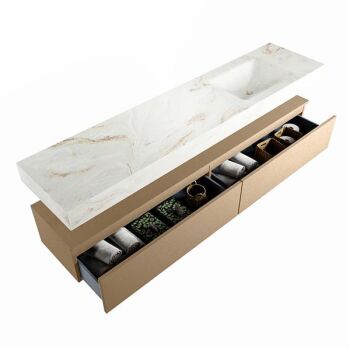 corian waschtisch set alan dlux 200 cm braun marmor frappe ADX200oro2lR0fra