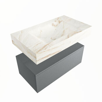 corian waschtisch set alan dlux 80 cm braun marmor frappe ADX80Pla1lM1fra