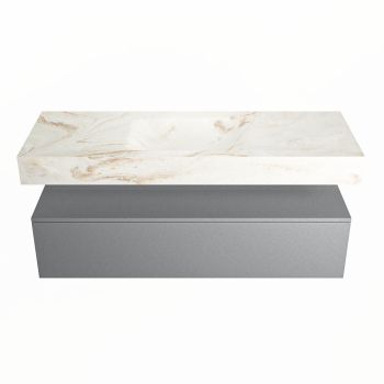 corian waschtisch set alan dlux 130 cm braun marmor frappe ADX130Pla1lM0fra