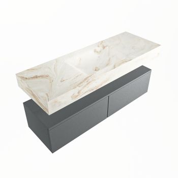 corian waschtisch set alan dlux 130 cm braun marmor frappe ADX130Pla2lM0fra