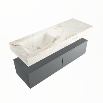 corian waschtisch set alan dlux 130 cm braun marmor frappe ADX130Pla2ll1fra