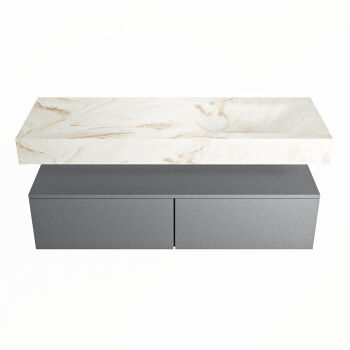 corian waschtisch set alan dlux 130 cm braun marmor frappe ADX130Pla2lR1fra
