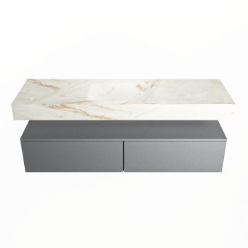 corian waschtisch set alan dlux 150 cm braun marmor frappe ADX150Pla2lM1fra