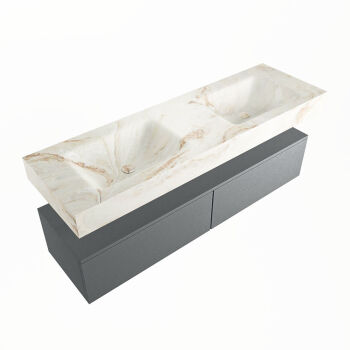 corian waschtisch set alan dlux 150 cm braun marmor frappe ADX150Pla2lD2fra