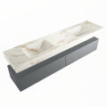 corian waschtisch set alan dlux 200 cm braun marmor frappe ADX200Pla2lD2fra