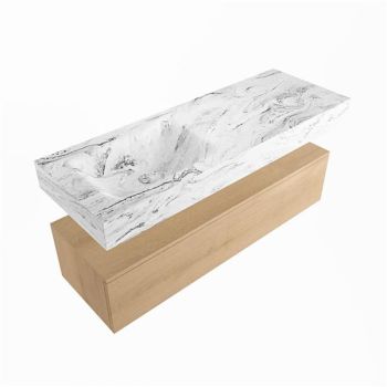 corian waschtisch set alan dlux 130 cm braun marmor glace ADX130was1ll1gla