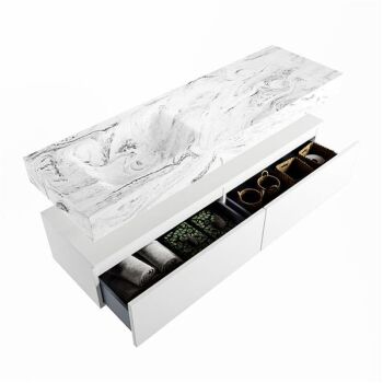 corian waschtisch set alan dlux 150 cm braun marmor glace ADX150Tal2ll1gla