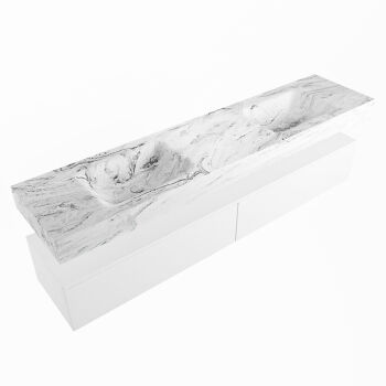 corian waschtisch set alan dlux 200 cm braun marmor glace ADX200Tal2lD2gla