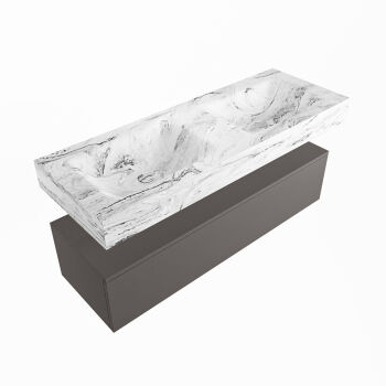 corian waschtisch set alan dlux 130 cm braun marmor glace ADX130Dar1lD0gla