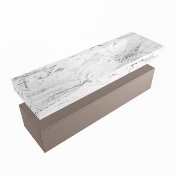 corian waschtisch set alan dlux 150 cm braun marmor glace ADX150Smo1lR1gla