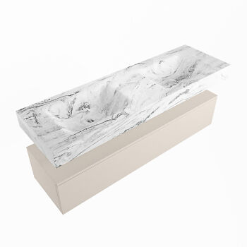 corian waschtisch set alan dlux 150 cm braun marmor glace ADX150lin1lD2gla