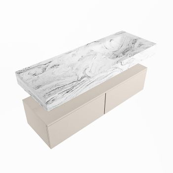 corian waschtisch set alan dlux 130 cm braun marmor glace ADX130lin2lR0gla