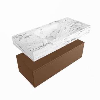 corian waschtisch set alan dlux 100 cm braun marmor glace ADX100Rus1lM1gla