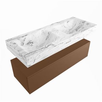 corian waschtisch set alan dlux 120 cm braun marmor glace ADX120Rus1lD2gla
