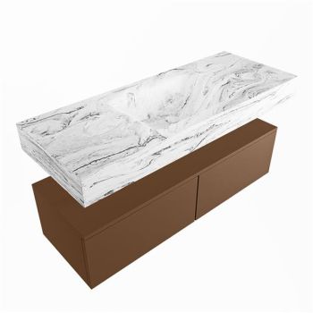 corian waschtisch set alan dlux 120 cm braun marmor glace ADX120Rus2lM1gla