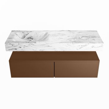corian waschtisch set alan dlux 130 cm braun marmor glace ADX130Rus2ll1gla