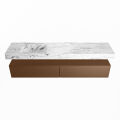 corian waschtisch set alan dlux 200 cm braun marmor glace ADX200Rus2ll1gla