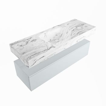corian waschtisch set alan dlux 130 cm braun marmor glace ADX130cla1lM1gla