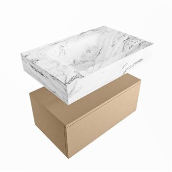 corian waschtisch set alan dlux 70 cm braun marmor glace ADX70oro1lM0gla