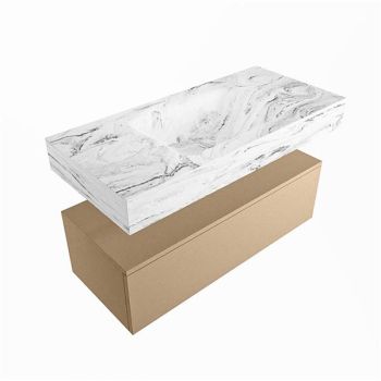 corian waschtisch set alan dlux 100 cm braun marmor glace ADX100oro1lM1gla