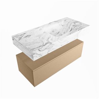 corian waschtisch set alan dlux 100 cm braun marmor glace ADX100oro1lR1gla