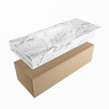 corian waschtisch set alan dlux 110 cm braun marmor glace ADX110oro1lM0gla