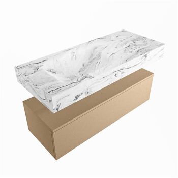 corian waschtisch set alan dlux 110 cm braun marmor glace ADX110oro1ll1gla