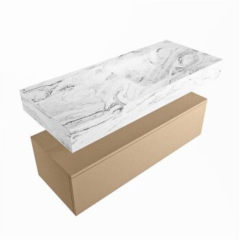 corian waschtisch set alan dlux 110 cm braun marmor glace ADX110oro1lR1gla