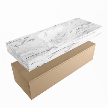 corian waschtisch set alan dlux 120 cm braun marmor glace ADX120oro1lM0gla