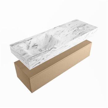 corian waschtisch set alan dlux 130 cm braun marmor glace ADX130oro1ll0gla