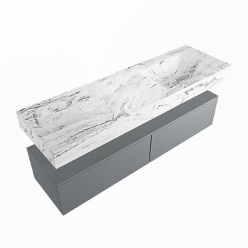 corian waschtisch set alan dlux 150 cm braun marmor glace ADX150Pla2lR1gla